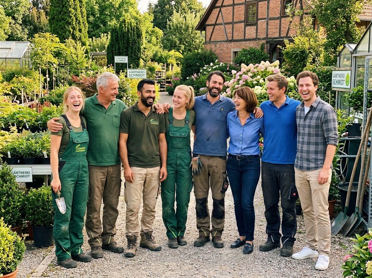 Das Team der GartenbauAffen vor Ort